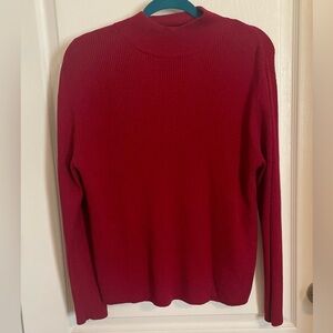 Coldwater Creek Red Rib Neck Sweater XL